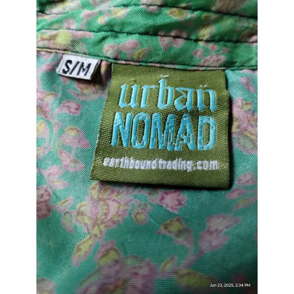 Y2k Vintage Urban Nomad Womens S/M 100%Silk Wrap Dress Cottagecore Patchwork - Picture 9 of 11